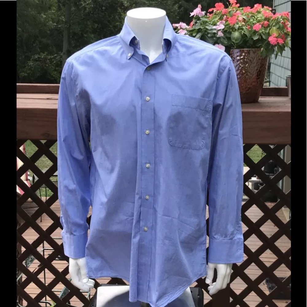 Mens Tommy Hilfiger Designer Blue Dress Shirt Size Mens 16 L 32-33